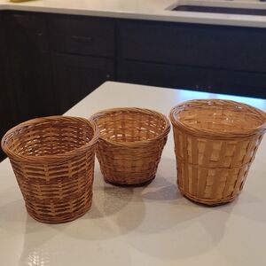 Handcrafted Vintage Woven Basket Trio Brown
